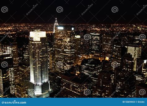 Manhattan Skyscrapers At Night Stock Image Image Of Rockefeller Dusk