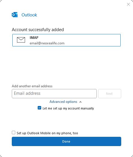 Setup An Email Account With Outlook Using Imap Windows Pc Neoxea Knowledgebase