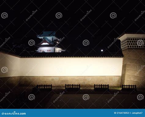 Kanazawa City, JAPAN - April 9, 2014: Kanazawa Castle at Night Stock ...