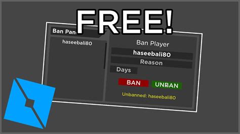 Free Ban System And Gui Roblox Studio Youtube