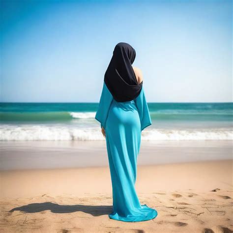 Embrace Elegance Arab Woman In Bikini And Hijab