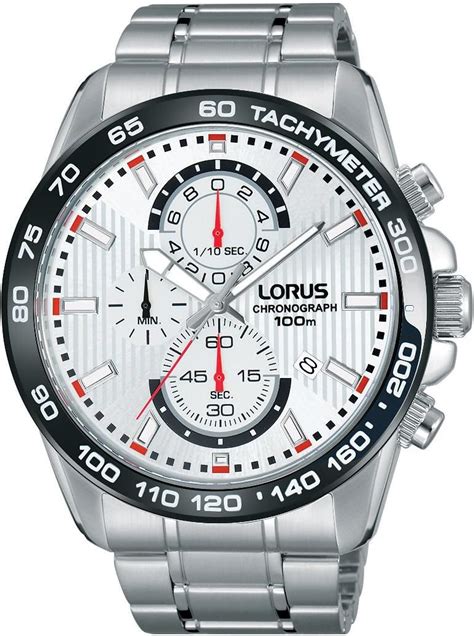 Lorus Mens Chronograph Quartz Watch With Stainless Steel Strap Rm Cx