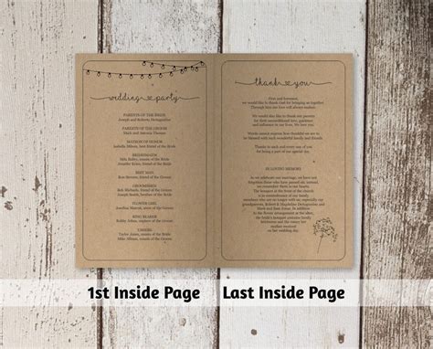 Printable Wedding Ceremony Book Template Unlimited Pages - Etsy