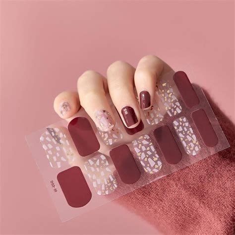 Gel Nail Stickers Full Nail Wraps Semi Cured Gel Nail Polish Strips