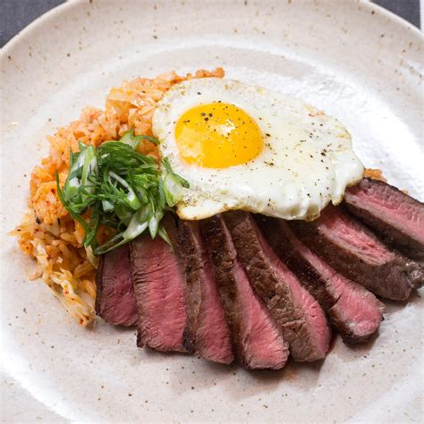 Recipe Steak And Eggs With Quick Kimchi Fried Rice Blue Apron