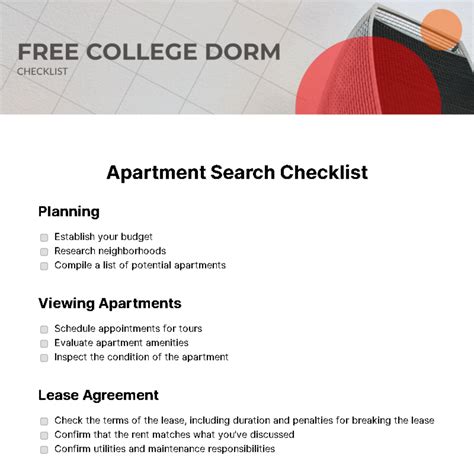 Free College Dorm Checklist Template - Edit Online & Download ...