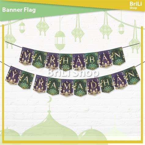 Jual Hiasan Dekorasi Banner Marhaban Ya Ramadhan Bunting Flag Puasa