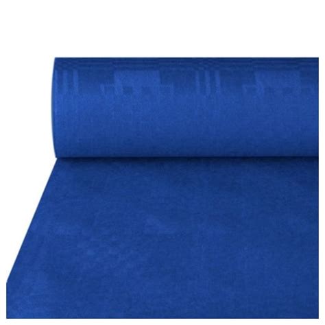 Nappe damassée 50 m x 1 m bleu foncé