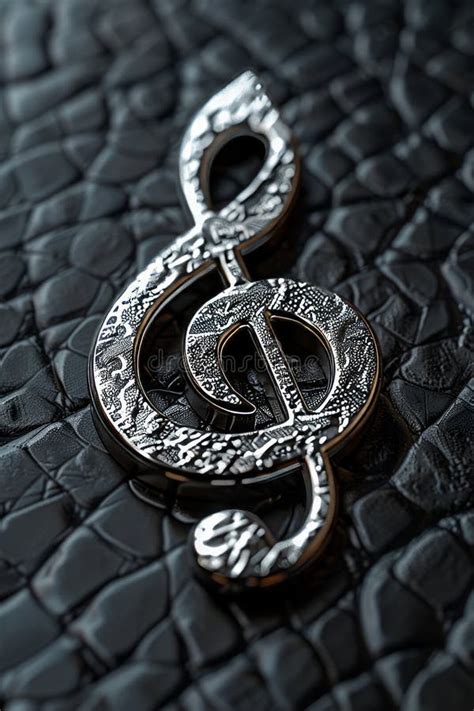 A Silver Treble Clef On Top Of Music Sheets Stock Image Image Of