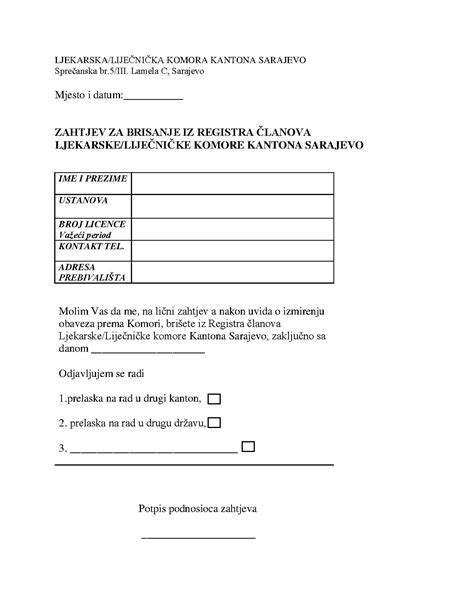 Obrazac Za Odjavu Pdf Pdf Host