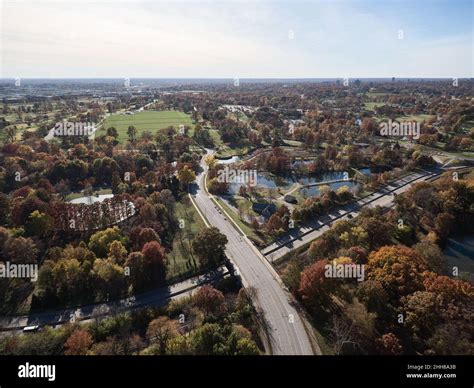 Aerial View Of Forest Park Stock Photo Alamy