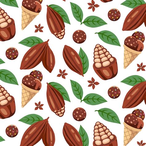 Dise O De Patr N De Chocolate Dibujado A Mano Vector Gratis