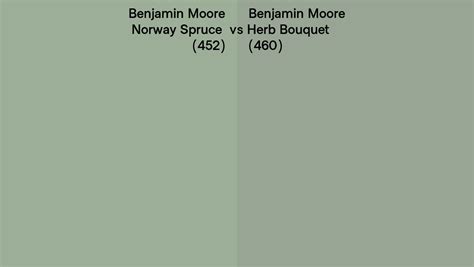 Benjamin Moore Norway Spruce Vs Herb Bouquet Side By Side Comparison