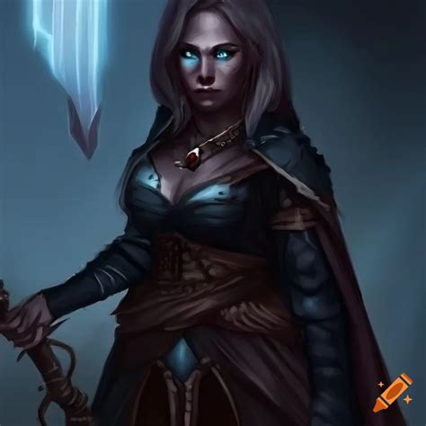 Human female night blade portrait dnd