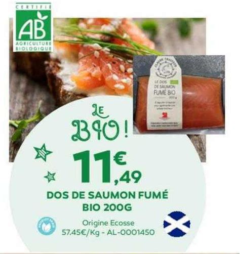 Promo Dos De Saumon Fumé Bio 200 G chez Cabesto iCatalogue fr