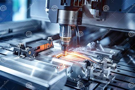 Process Of Laser Manufacturing High Precision Components Stock Image