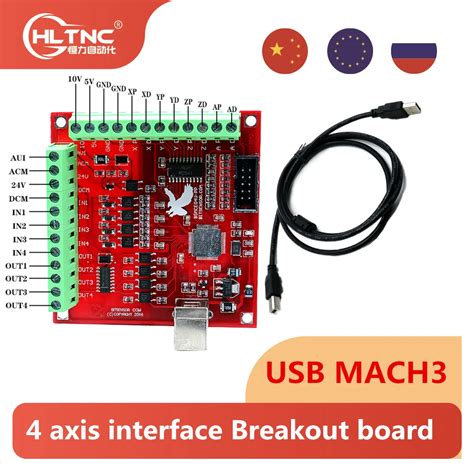 Cnc Usb Mach3 100khz Breakout Board Hand Control Box For 4 Axis