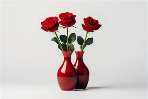 Premium AI Image Red Roses In Glass Vase On Table