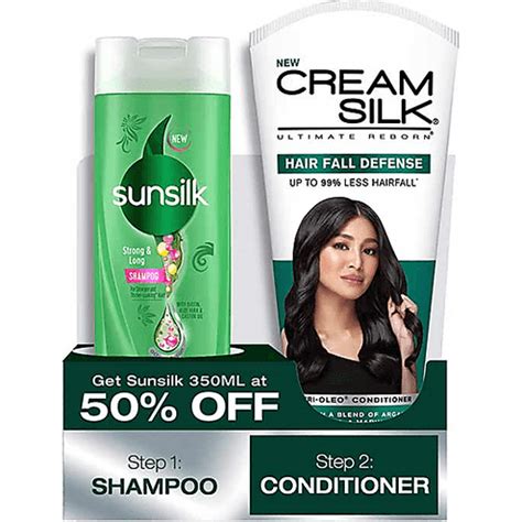 Sunsilk Strong And Long Shampoo Cream Silk Hair Fall Defense Conditioner 350ml Hair Care