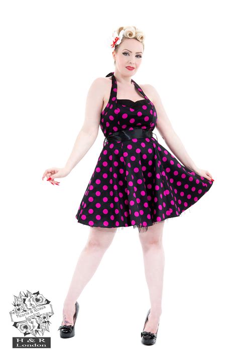 Black Purple Polka Dot Dress - Hearts & Roses London