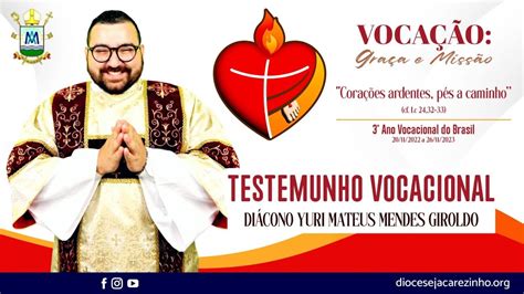 Testemunho vocacional Diácono Yuri Mateus Giroldo YouTube