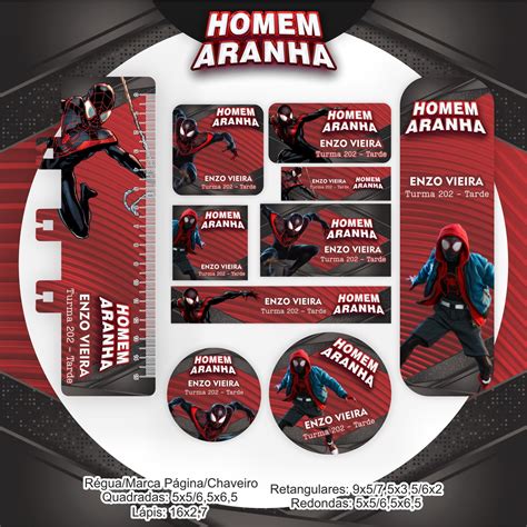 Arquivo Digital Etiqueta Escolar Homem Aranha Pdf Png Cdr Elo