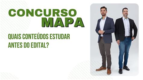 Concurso MAPA Quais conteúdos estudar antes de sair o edital YouTube