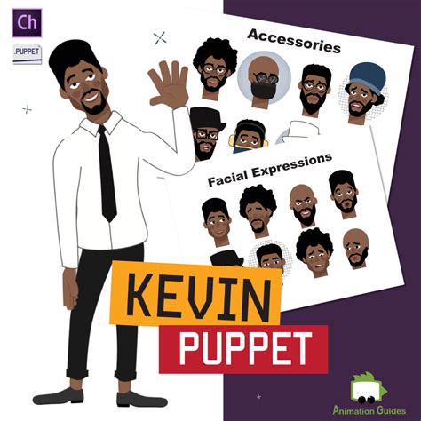 Kevin African American Male Puppet for Character Animator