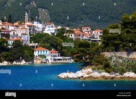 View of the old town on Skiathos island, Greece Stock Photo - Alamy