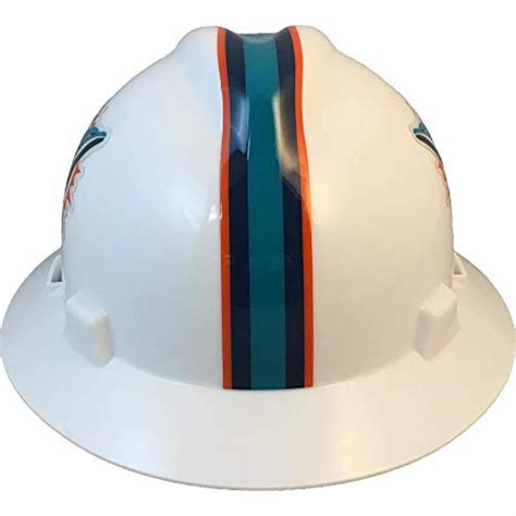 Msa 10194771 Nfl V Gard Full Brim Hard Hat Miami Dolphins Standard 6