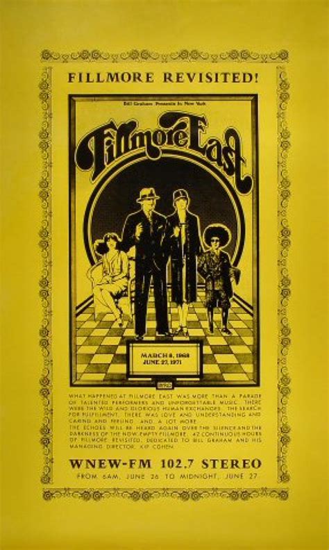 Fillmore Revisited Vintage Concert Poster from WNEW, Jun 26, 1971 at ...