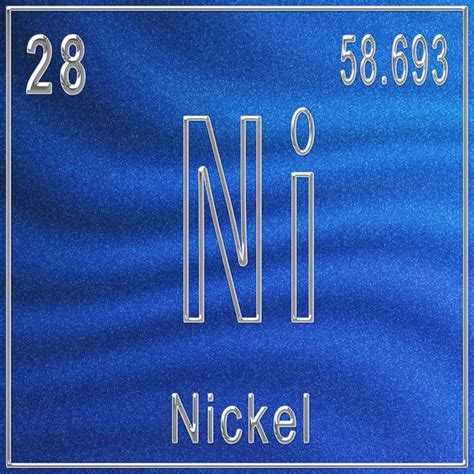 Élément Chimique Nickel Signe Avec Numéro Atomique Et Poids Atomique