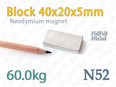 Block Neodymium Magnet Block X X Mm N Nickel