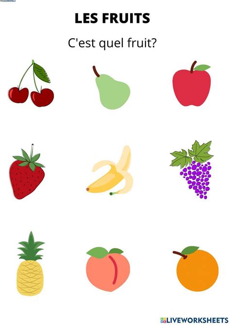 700928 Les Fruits Lecture Mmeott Liveworksheets