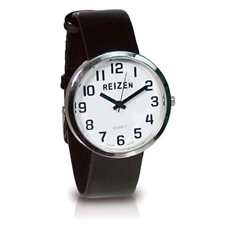 Reizen - Reizen Low Vision Unisex Watch- Black Leather Band - Walmart ...