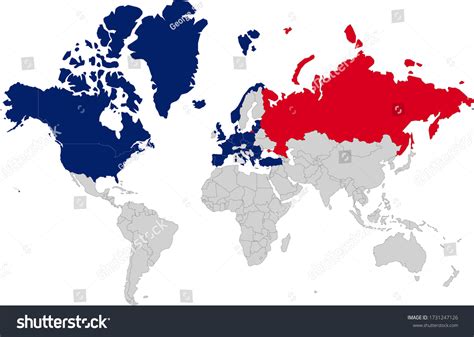 Map World Nato Countries Russia Stock Vector (Royalty Free) 1731247126 ...