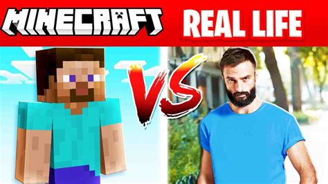 MINECRAFT STEVE IN REAL LIFE Minecraft Vs Real Life YouTube