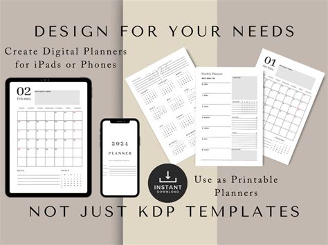 2024 Weekly Planner Dated 6x9 Kdp Template Kdp Interior Etsy