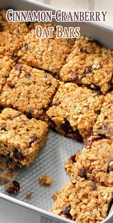 Cinnamon Cranberry Oat Bars