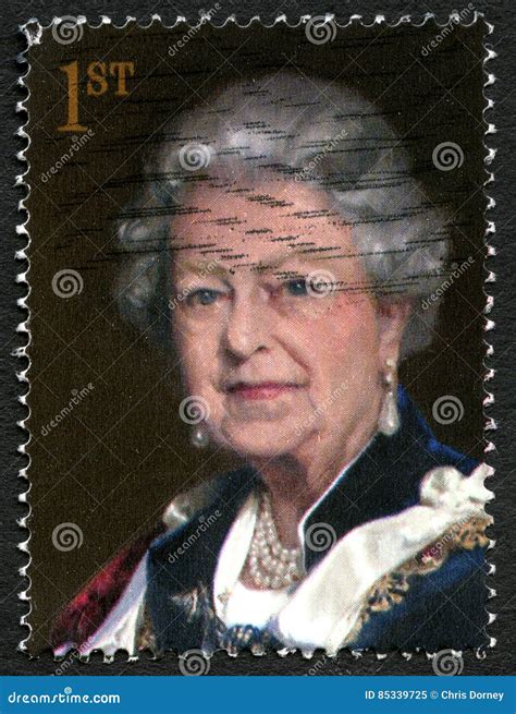 Queen Elizabeth Ii Uk Postage Stamp Editorial Image Image Of