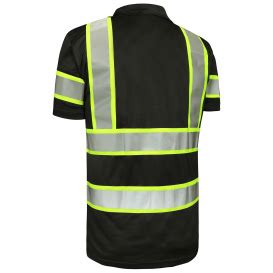 GSS Safety 5019 Non ANSI Two Tone Safety Polo Black Full Source