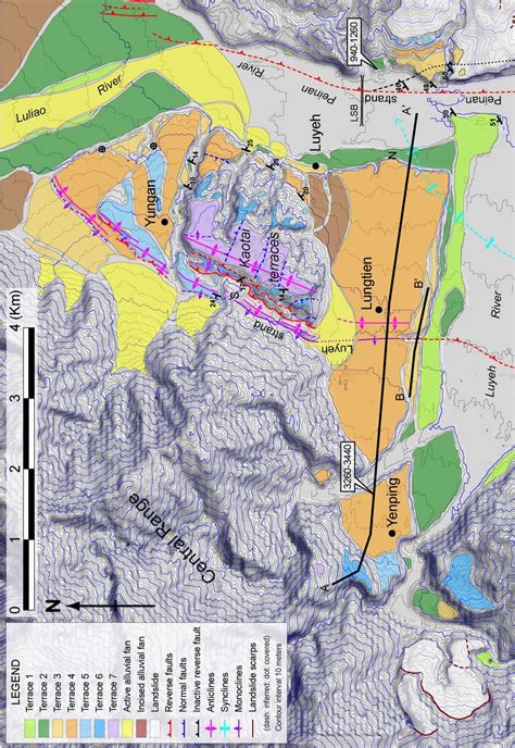 4 Detailed Map Shows Geomorphic Features And Active Structures Of The