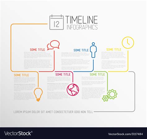 Infographic Timeline Report Template With Lines Vector Image