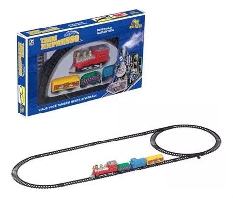 Pista Ferrorama Trenzinho Locomotiva Infantil Luzes Som Trem