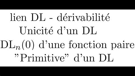 Analyse asymptotique 7 Propriétés des développements limités YouTube