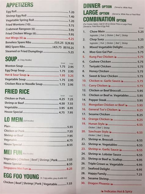 Menu At Green Tea Chinese Drive Thru Restaurant Green Bay E Mason St