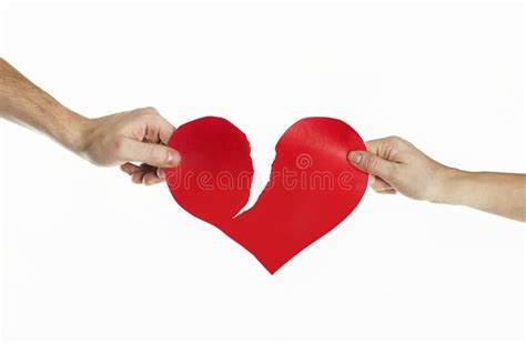 The Hands Of People Tearing The Heart Apart Valentine S Day Concept