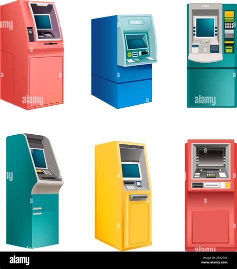 Atms Automated Teller Machines Variety Vector Stock Vector Image And Art