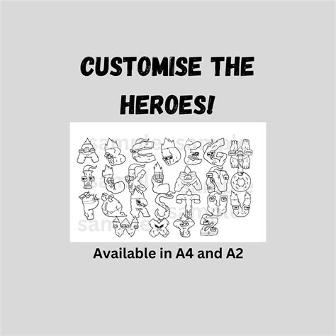 Alphabet Lore Heroes, Alphabet Lore Colouring in Printable Digital ...