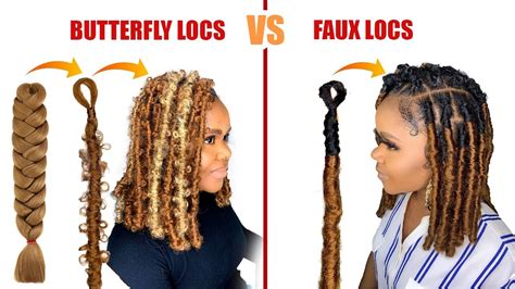 Wow😳 Butterfly Locs Crochet Vs Faux Locs Crochet Using Braid Extension Youtube